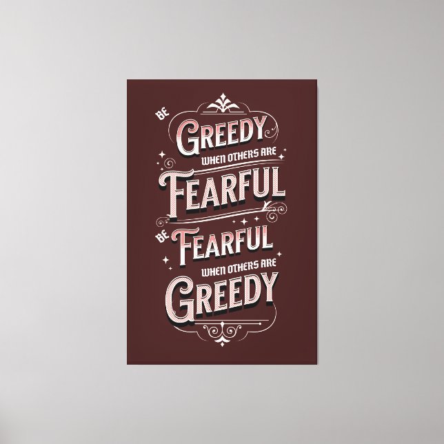 Warren Buffet Quote Canvas Print (Front)