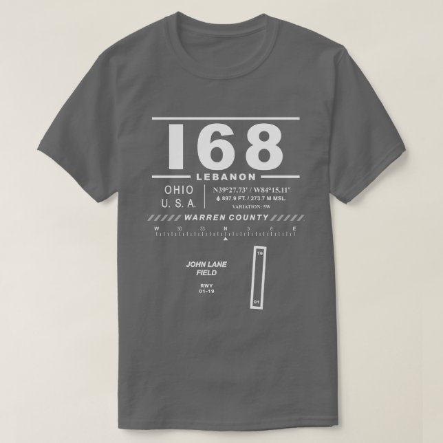 Warren County Airport John Lane Field I68 T-Shirt (Design Front)