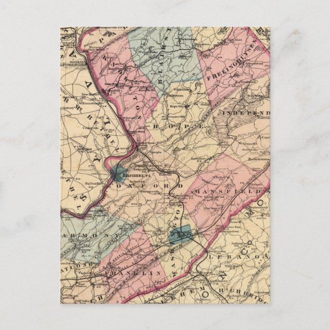 Warren County, NJ Postcard (Front)