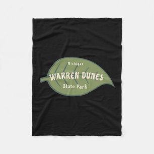 Warren Dunes State Park Michigan Fall Leaves Vacat Fleece Blanket