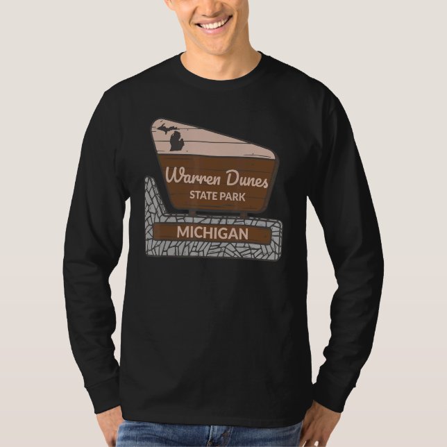 Warren Dunes State Park Michigan MI Welcome Sign V T-Shirt (Front)