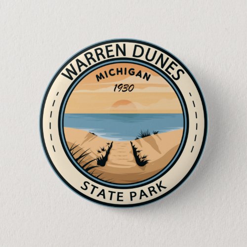 Warren Dunes State Park Michigan Vintage Button