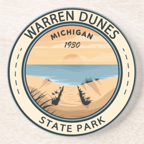 Warren Dunes State Park Michigan Vintage Coaster