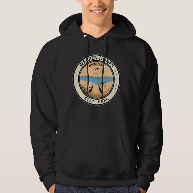 Warren Dunes State Park Michigan Vintage Hoodie (Front)