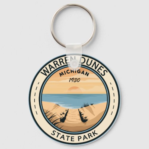 Warren Dunes State Park Michigan Vintage Keychain