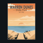 Warren Dunes State Park Michigan Vintage Postcard<br><div class="desc">Warren Dunes State Park artwork design. The park's large sand dunes and lakeshore beaches make it one of the most popular of Michigan’s state parks</div>