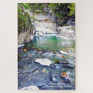 Warren Falls Vermont.Christmas Greetings Jigsaw Pu Puzzle