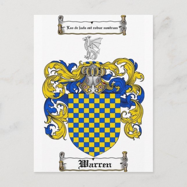 Warren Family Crest Postcard (Front)