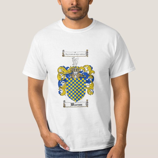 Warren Family Crest - Warren Coat of Arms T-Shirt (Front)