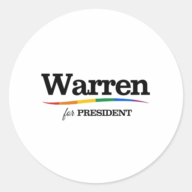 Warren for President Classic Round Sticker (Front)