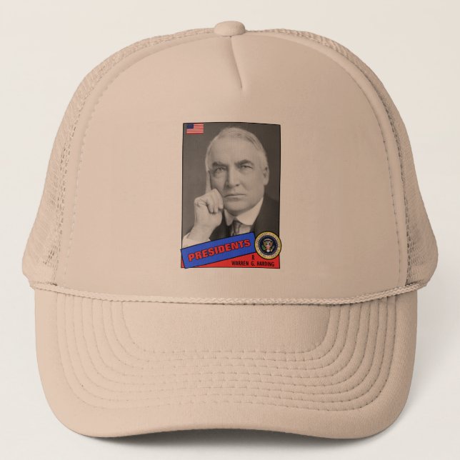 Warren G. Harding Baseball Card Trucker Hat (Front)