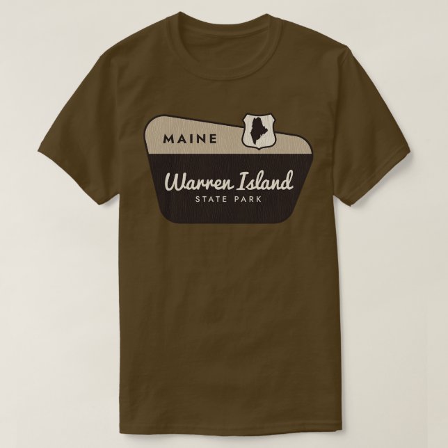 Warren Island State Park Maine Welcome Sign T-Shirt (Design Front)