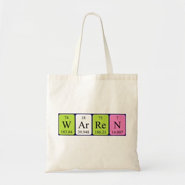 Warren periodic table name tote bag (Front)