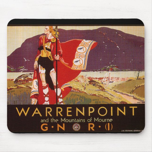 Warrenpoint Irish Railway Poster Mouse Pad (Front)