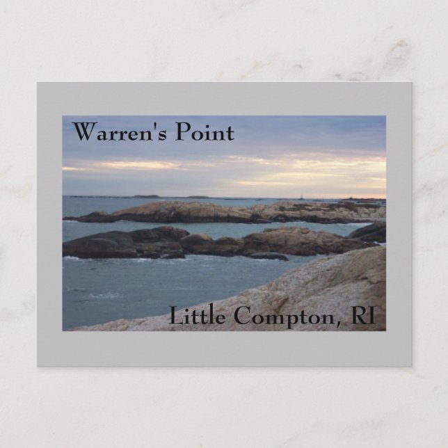 Warren's Point Beach, Little Compton, RI Postcard (Front)