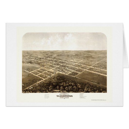 Warrensburg, MO Panoramic Map - 1869 Cards (Front Horizontal)