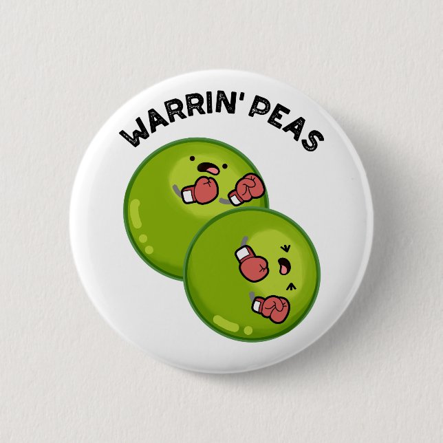 Warrin Peace Funny Pea Pun  Button (Front)
