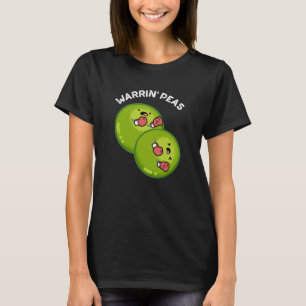 Warrin Peace Funny Pea Pun Dark BG T-Shirt