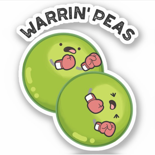 Warrin Peace Funny Pea Pun  Sticker (Front)