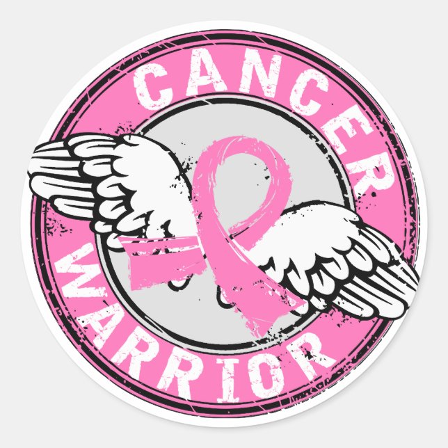 Warrior 14C Breast Cancer Classic Round Sticker (Front)