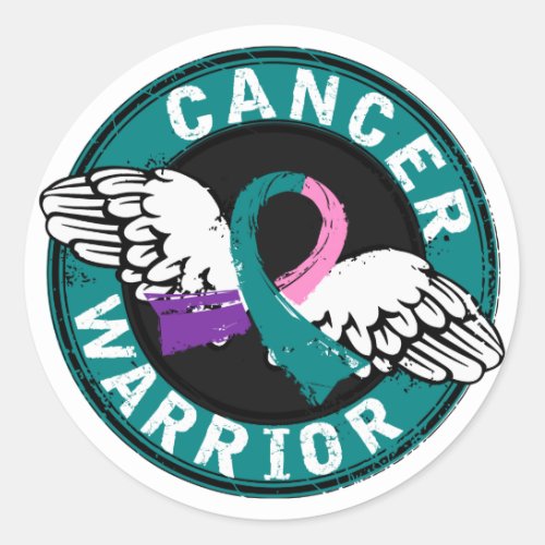 Warrior 14C Thyroid Cancer Classic Round Sticker