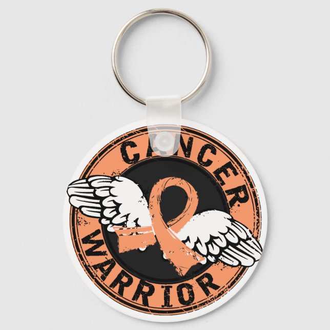 Warrior 14C Uterine Cancer Keychain (Front)