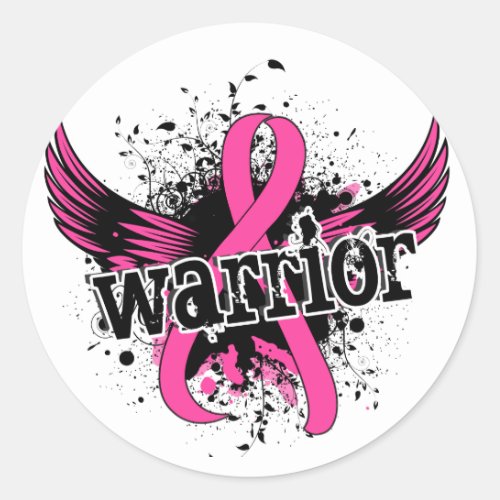 Warrior 16 Breast Cancer Classic Round Sticker