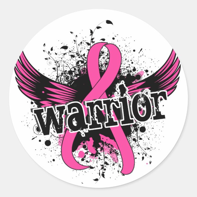 Warrior 16 Breast Cancer Classic Round Sticker (Front)