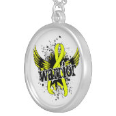 Warrior 16 Endometriosis Silver Plated Necklace (Front Right)