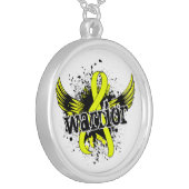 Warrior 16 Endometriosis Silver Plated Necklace (Front Left)