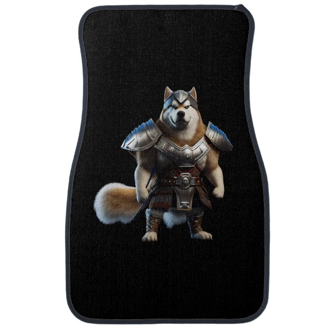 Warrior Alaskan Malamute Dog, Military Alaskan Dog Car Floor Mat (Front)