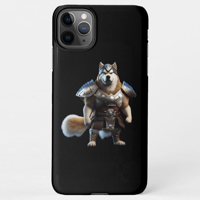Warrior Alaskan Malamute Dog, Military Alaskan Dog iPhone Case (Back)
