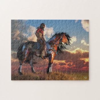 Warrior And War Horse Jigsaw Puzzle by ArtOfDanielEskridge at Zazzle