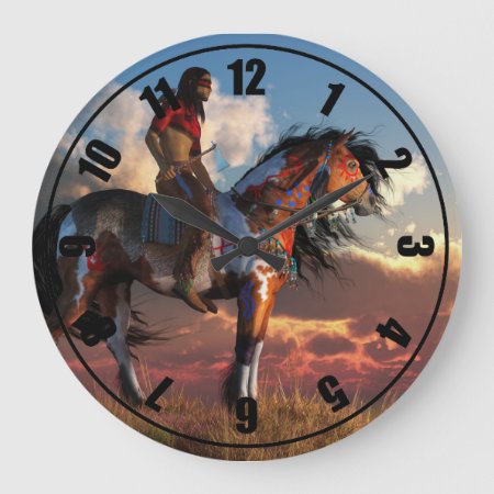 Warrior And War Horse Large Clock