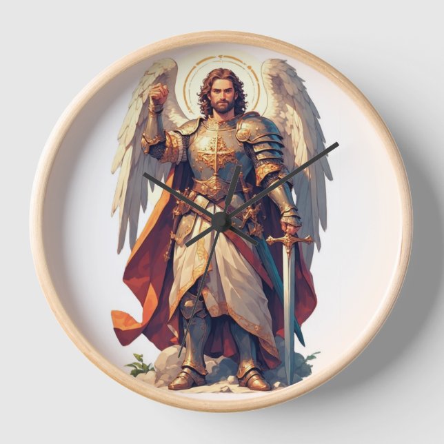 Warrior Archangel Michael Wall Clock (Front)