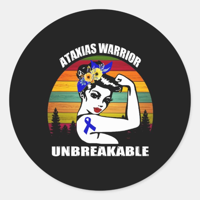 Warrior Awareness Automatic Support Gift  Classic Round Sticker (Front)