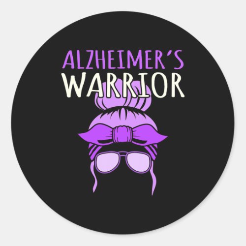 Warrior Awareness Purple Ribbon Month Graphic  Classic Round Sticker