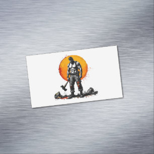 warrior barbarian medieval fanBusiness Card Magnet