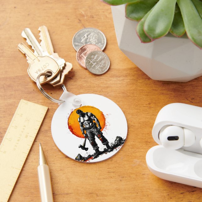 warrior barbarian medieval fantasy hummer Keychain (Desk)