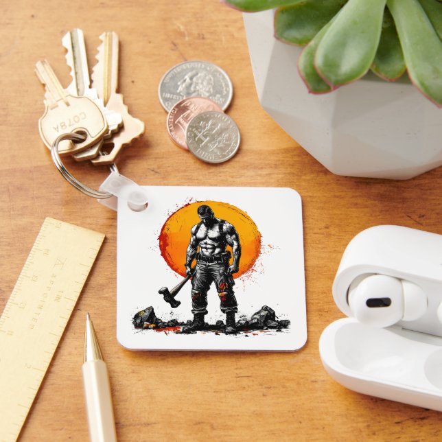 warrior barbarian medieval fantasy hummer Keychain (Desk)