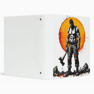 warrior barbarian medieval fantasy hummer strength 3 ring binder