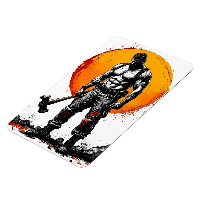 warrior barbarian medieval fantasy hummer strength magnet (Left Side)