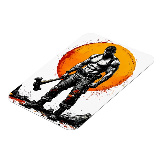 warrior barbarian medieval fantasy hummer strength magnet (Left Side)