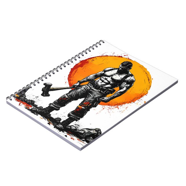 warrior barbarian medieval fantasy hummer strength notebook (Left Side)