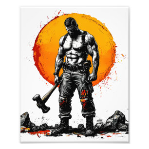 warrior barbarian medieval fantasy hummer strength photo print