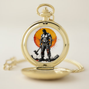 warrior barbarian medieval fantasy hummer strength pocket watch