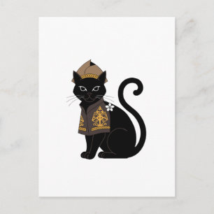 Warrior Black Cat Greeting Card