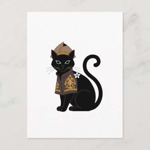 Warrior Black Cat Greeting Card