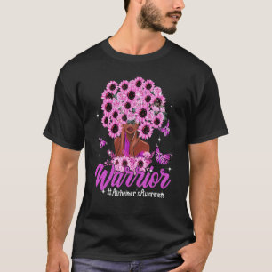 Warrior Black Women Sunflower Hair Alzheimer's Awa T-Shirt