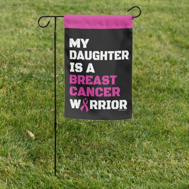 Warrior/Block/Daughter...Breast Cancer Garden Flag (In SItu)